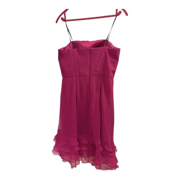Kurt Thomas Pink Ruffled Strapless Dress size 6 Silk 100% - Picture 4 of 8